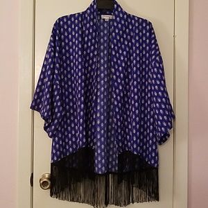 Blue Fringed Cover-Up
